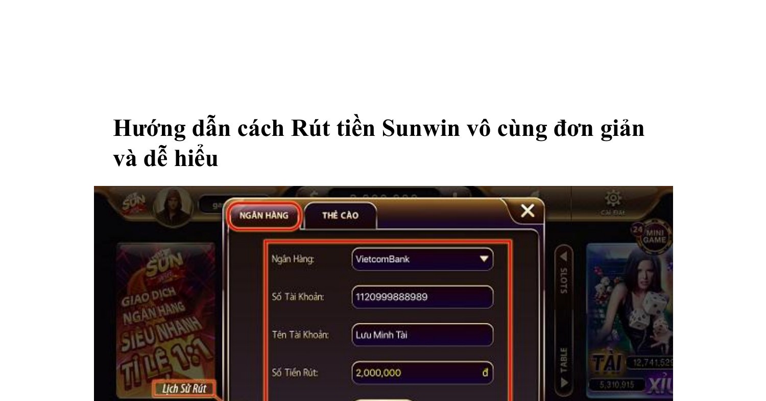 Hướng Dẫn Chi Tiết - Rút Tiền Sunwin Từ A-Z