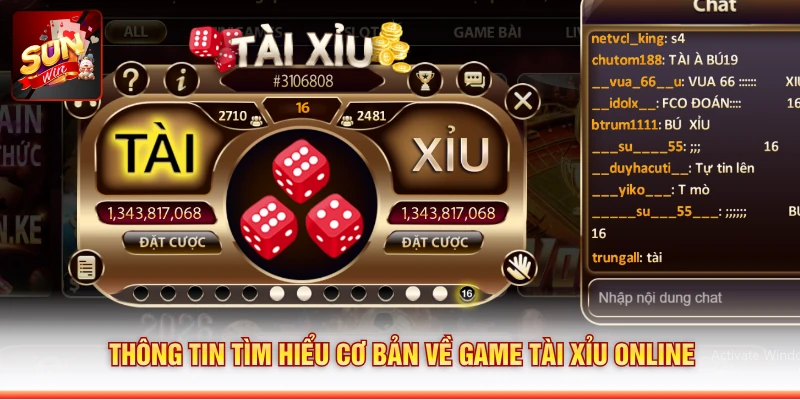 Thông tin tìm hiểu cơ bản về game Tài Xỉu online